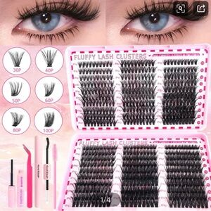 600-Piece D-Curl Individual Lash Clusters – Mixed Lengths 9–16mm